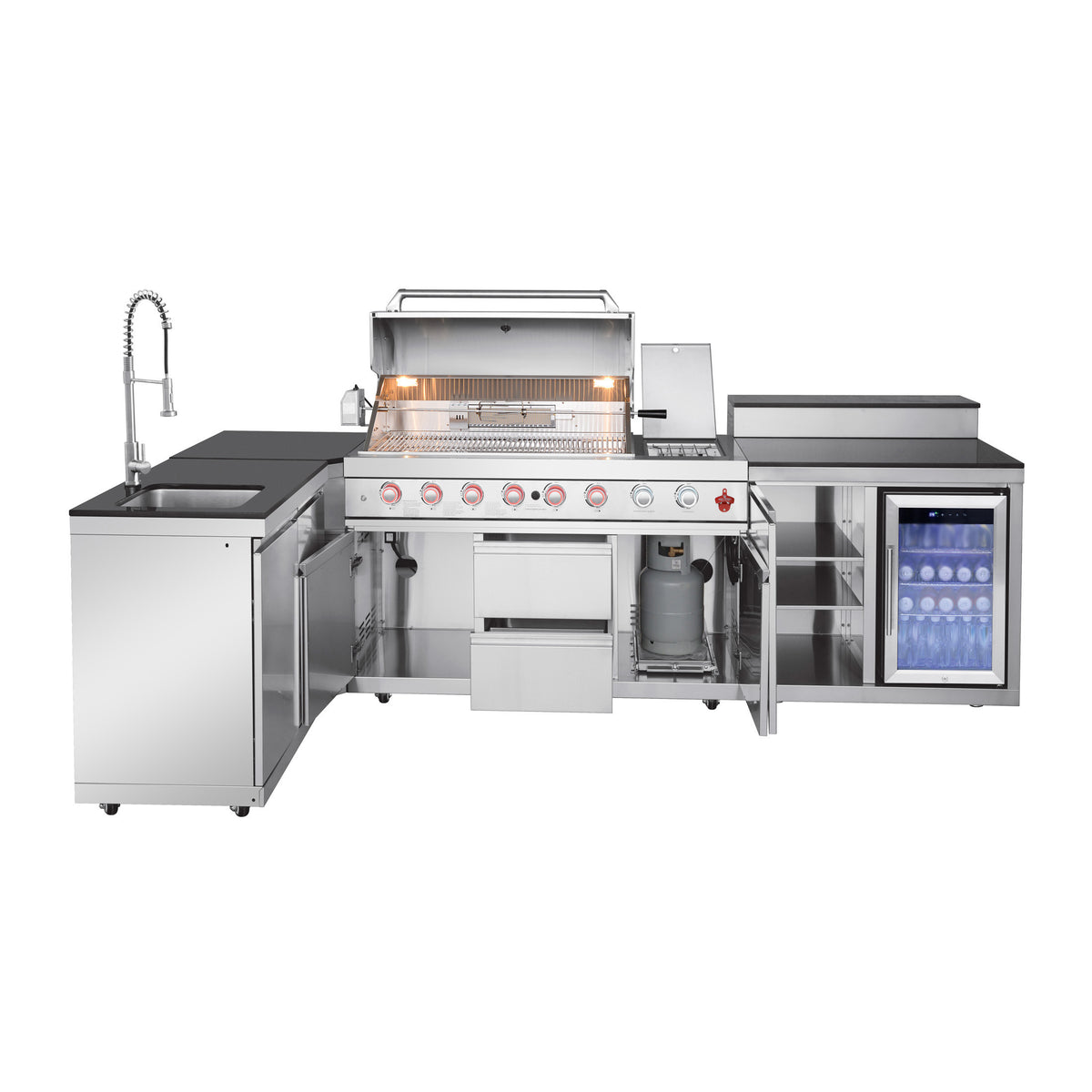 Modular Outdoor Kitchen set with Grill Stainless Steel 304