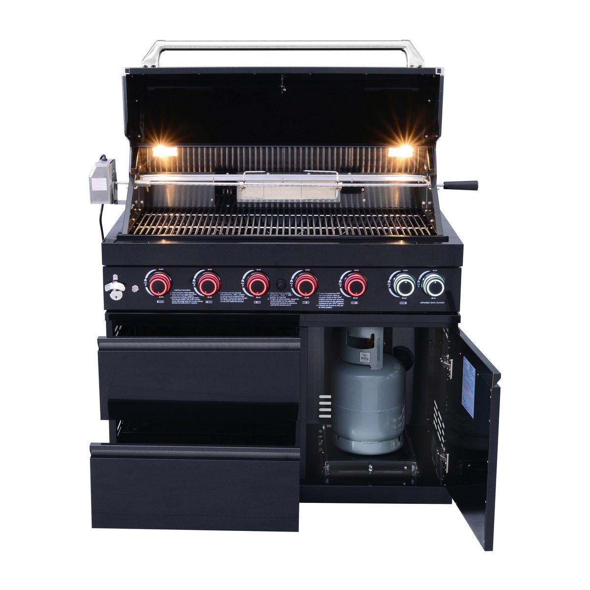 Stainless Steel Freestanding Gas Grill Black Stainless steel 304